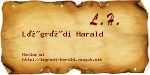 Légrádi Harald névjegykártya